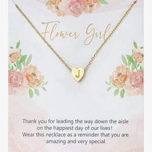 Gold Heart Initial Necklace